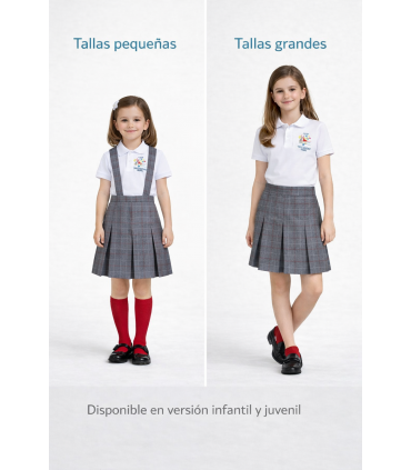 Falda de Cuadros Gris Claro Miguel Hernández